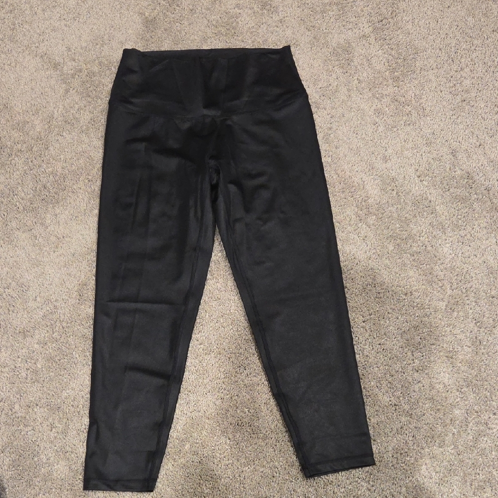 Aerie OFFLINE Black Glossy Leggings